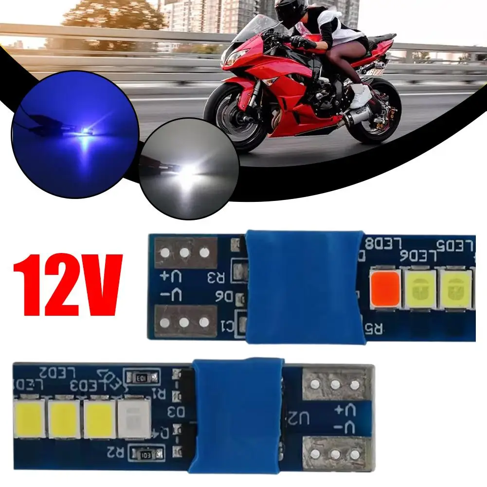 1pcs W5w T10 8smd 2835 Auto Wedge Light Car License No Blue Reading Parking Door Lamp Error Light Bulb Plate Interio B9p5