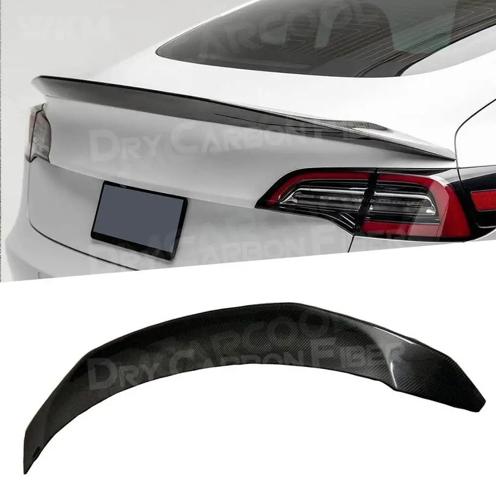 

Dry Carbon Fiber Car Front Rear Bumper Lip Splitters Diffuser Spoiler Side Skirts for Tesla Model 3 Body Kit Car Styling