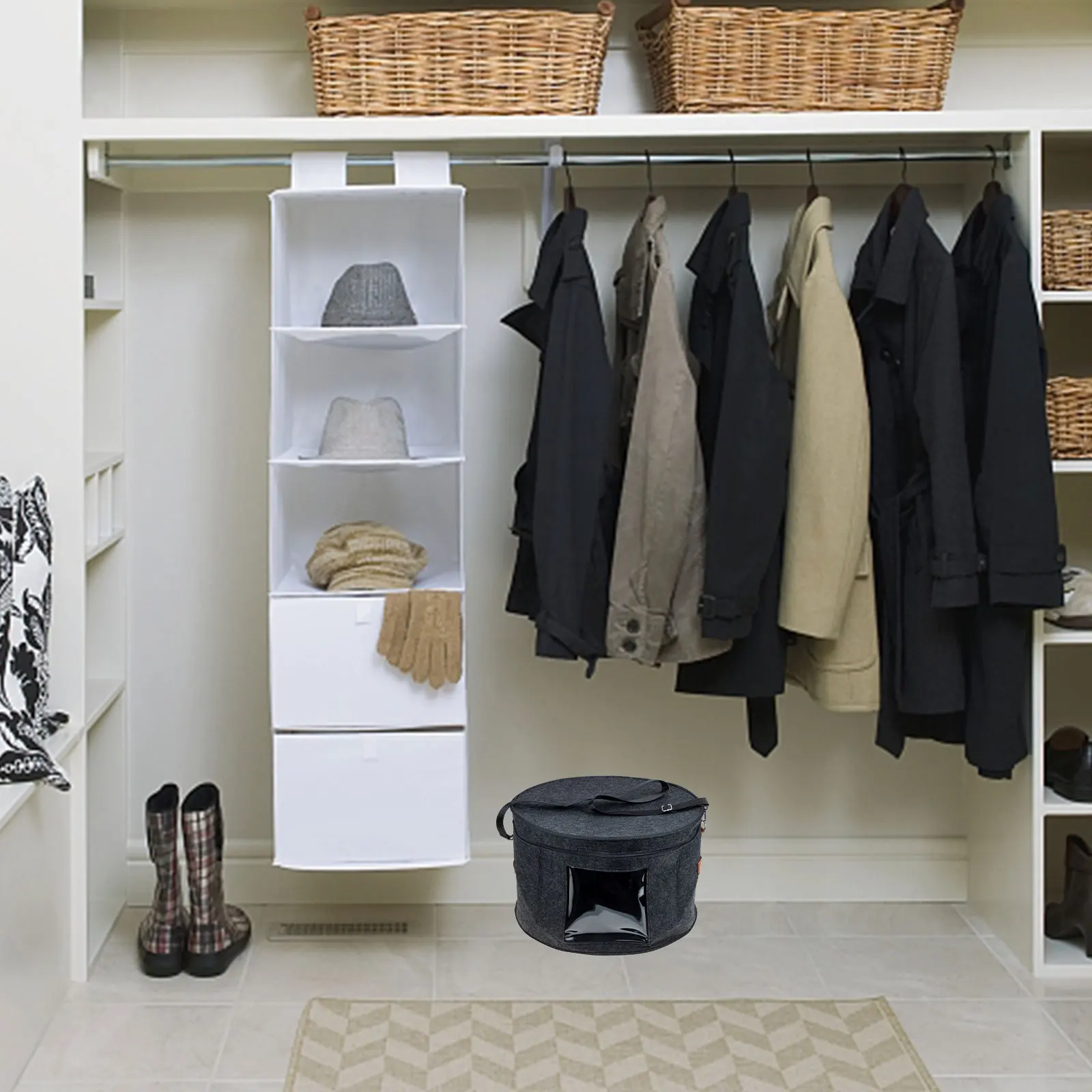 

Hat Storage Box Large Capacity Household Organizer Clothes Sock Underwear Sundries Storage Case Hat Travel Case