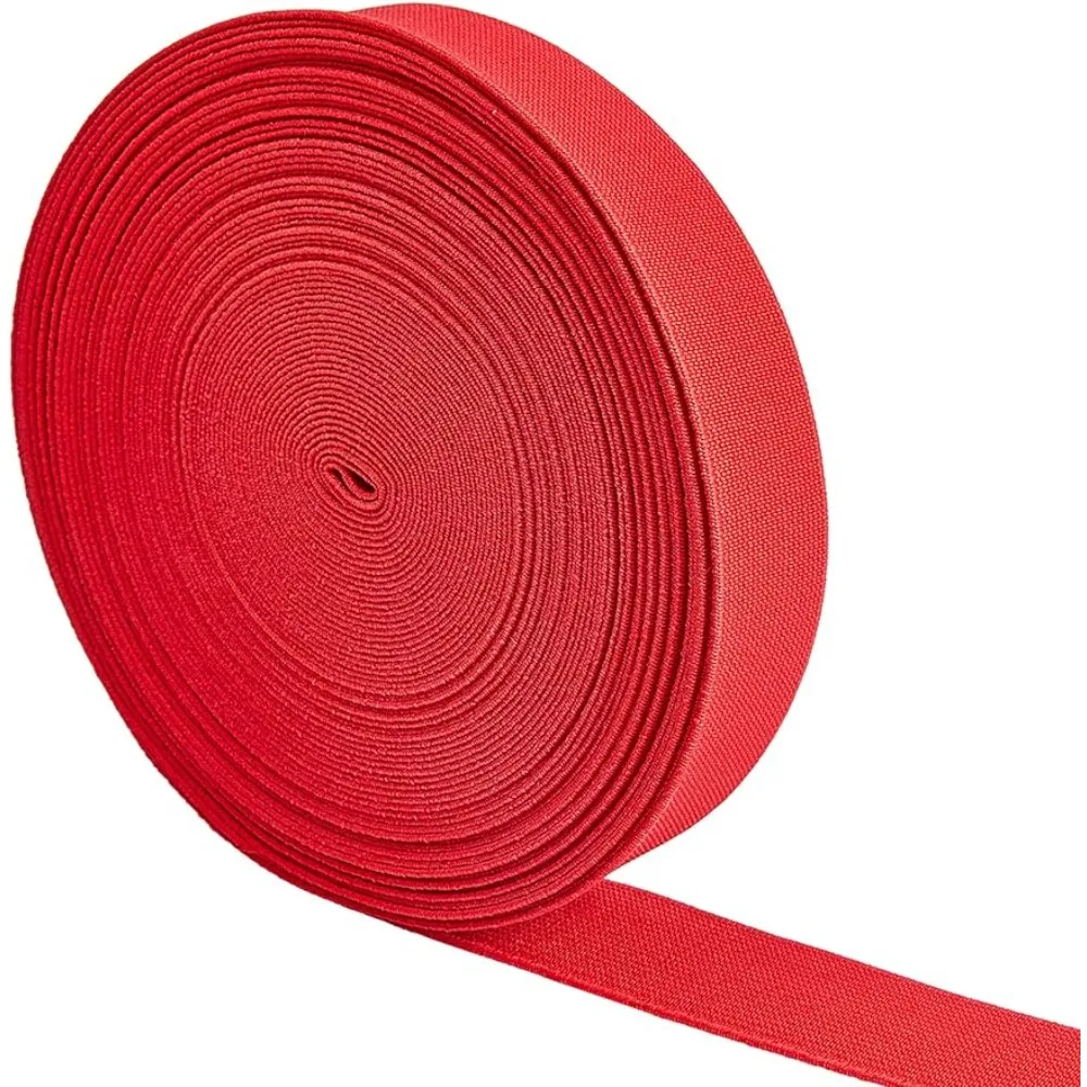 

About 17.5 Yards Braided Elastic Bands Red Knit Elastic Spool Heavy Stretch High Elasticity Knit Elastic Bands 1.18 inch