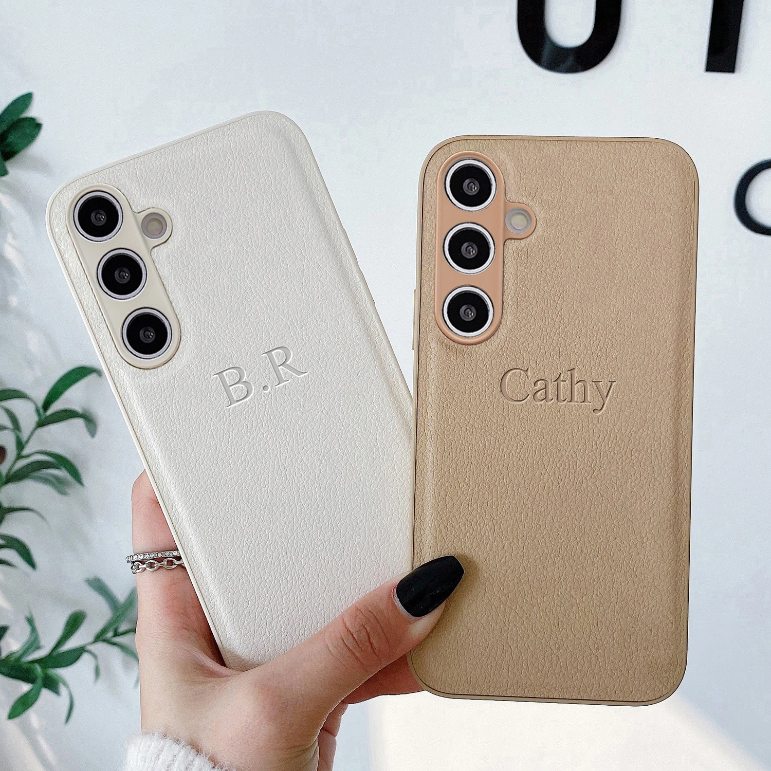 Personalized Customized Name Initials Case for Samsung Galaxy S24 S23 S22 S21 Ultra S20 FE A55 A34 A15 A03 5G 3D Engraved Cover