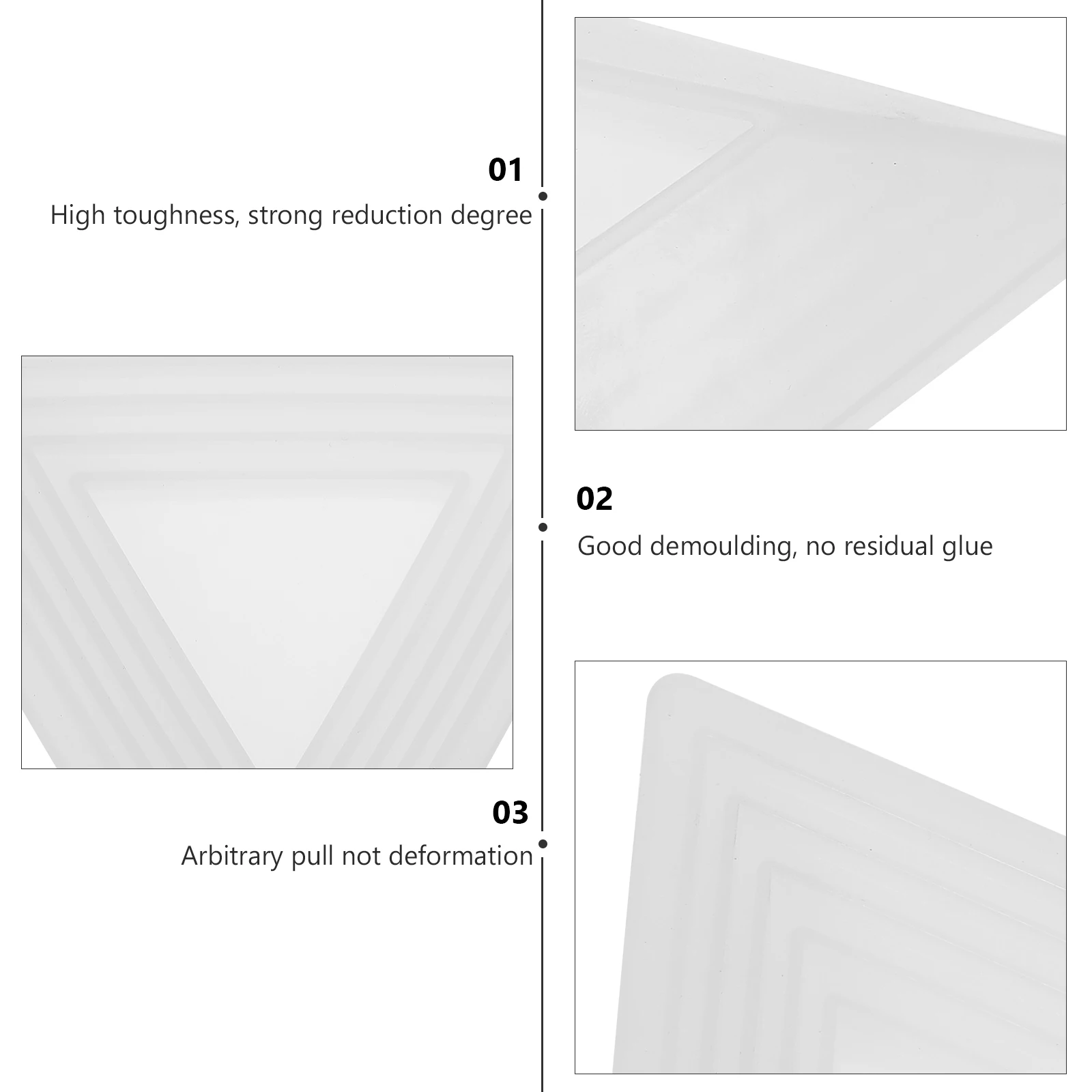 

1pc Silicone Triangle Tray Mold Stair-Stepping Storage Snacks Resin Nut Epoxy Diy Craft Mould Transparent Flexible Tool Durable