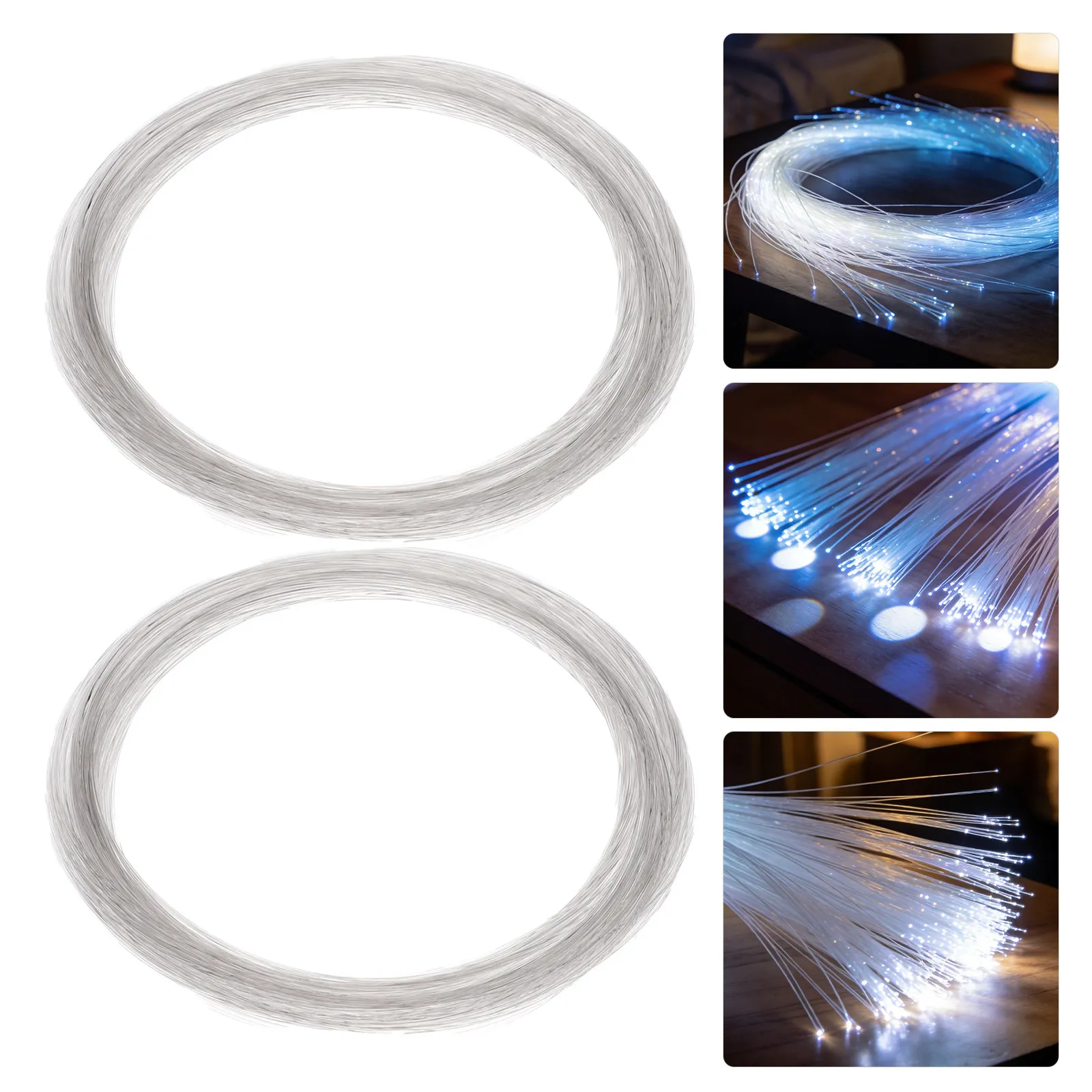 2 Rolls Pmma Fiber Optic Rod 0.75mm Transparent 328Ft Clear Starlight Cable for Fiber Optic Star Ceiling Car Roof Light