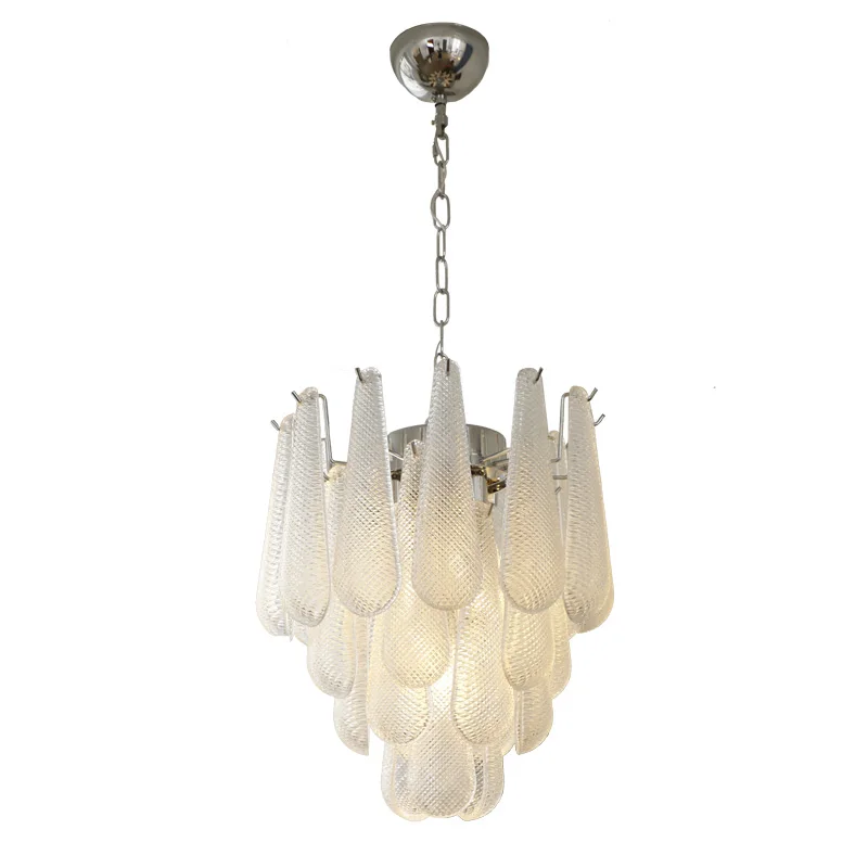 

Villa duplex stairs light luxury crystal glass chandelier American retro living room bedroom light