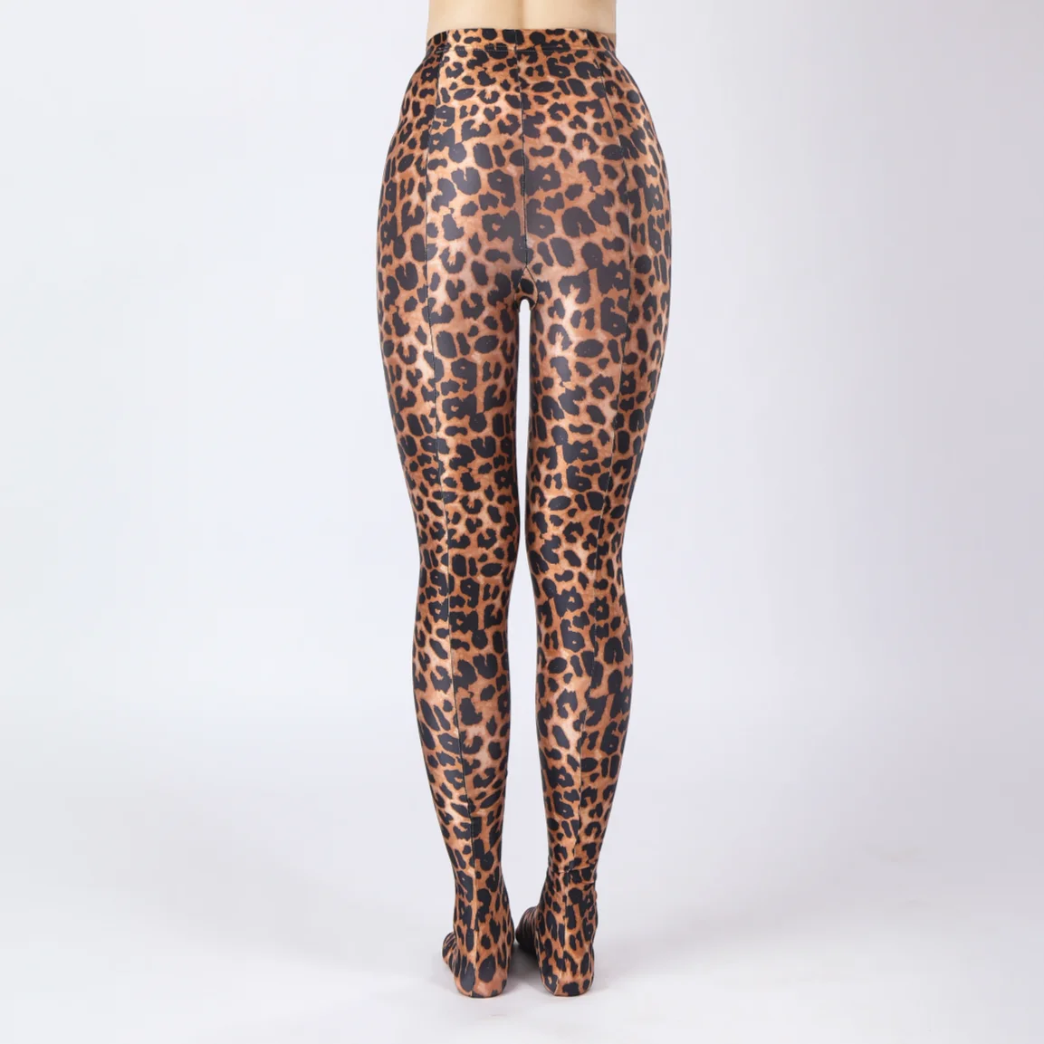 Sexy leopard print Jumpsuit pantyhose breathable pants Smooth, shiny glossy Sports Yoga Leggings
