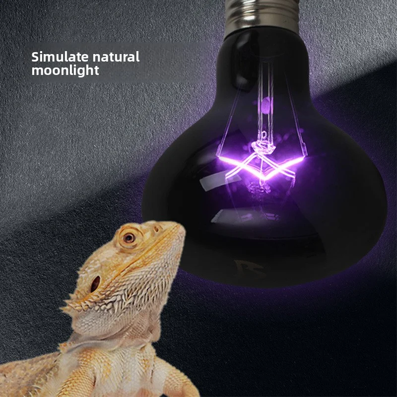 Reptile Pet Night Light Heating Lamp Chameleon Lizard Heat Simulation Natural Moonlight Reptile Tank Feeder Night Lights