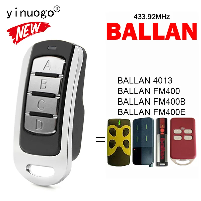 BALLAN Garage Door Remote Control 433MHz for FM400E FM400B FM400 Cloned Electric Door Remote Control Opener Handheld Transmitter