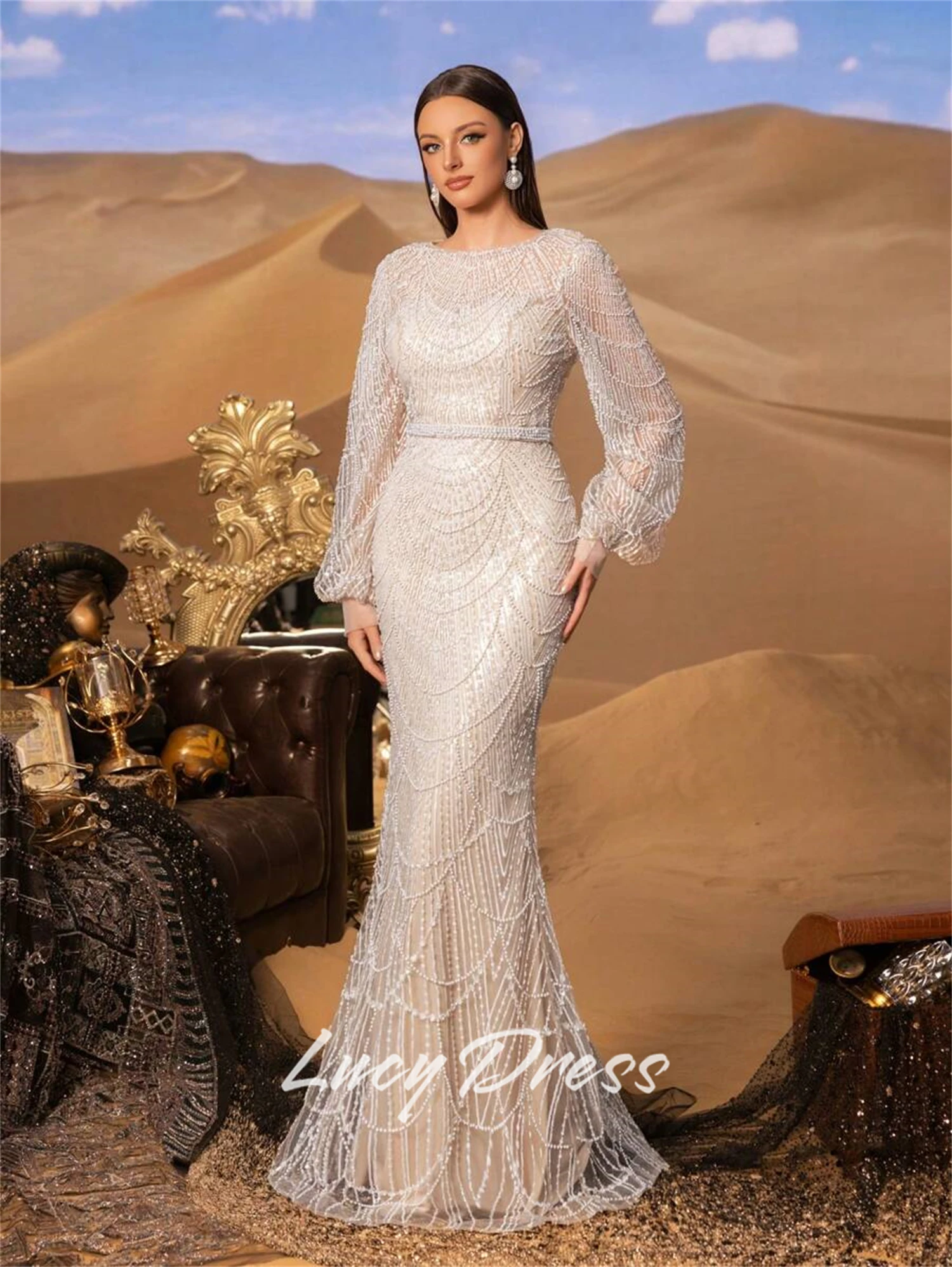 Lucy Abito da ballo personalizzato Abiti da sera da donna per occasioni speciali Abito da festa di lusso 2025 Abito da donna sirena felice Sharon