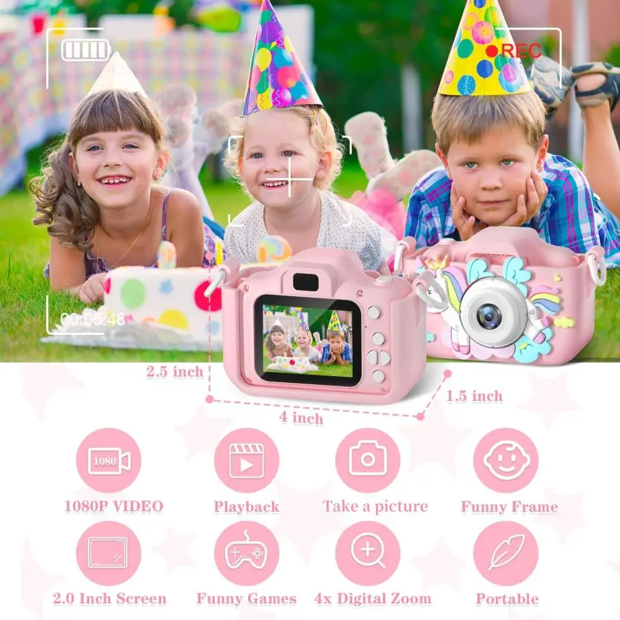 Children Digital cartoon cute unicorn Camera Toys Outdoor Photography Camera Festival Gift Kids Portable Electronic Toys