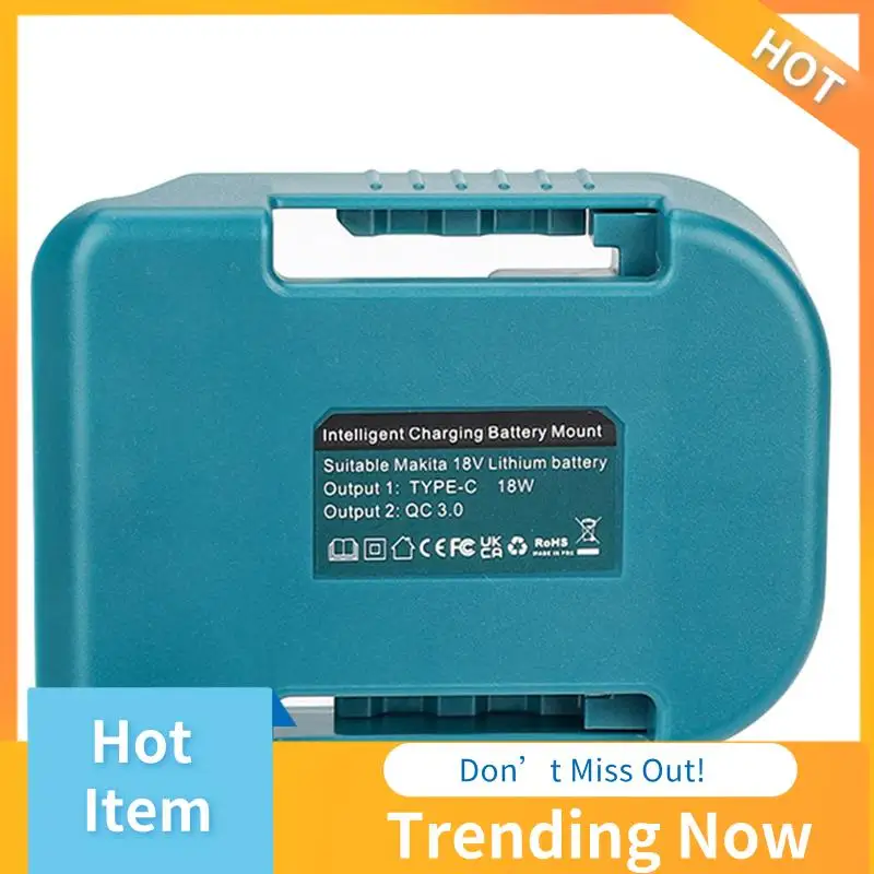 AB08-Portable Charger Adapter Compatible For  18V Li- With USB Type-C Battery Holder Fast Charging Easy To Use
