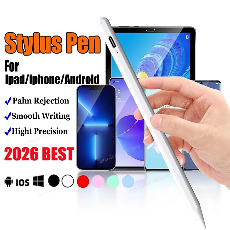 Universal Stylus Pen 1.5mm Fine Tip No Lag Palm Rejection Rechargeable For iPad Tablet Android Best For Drawing Notes HOT