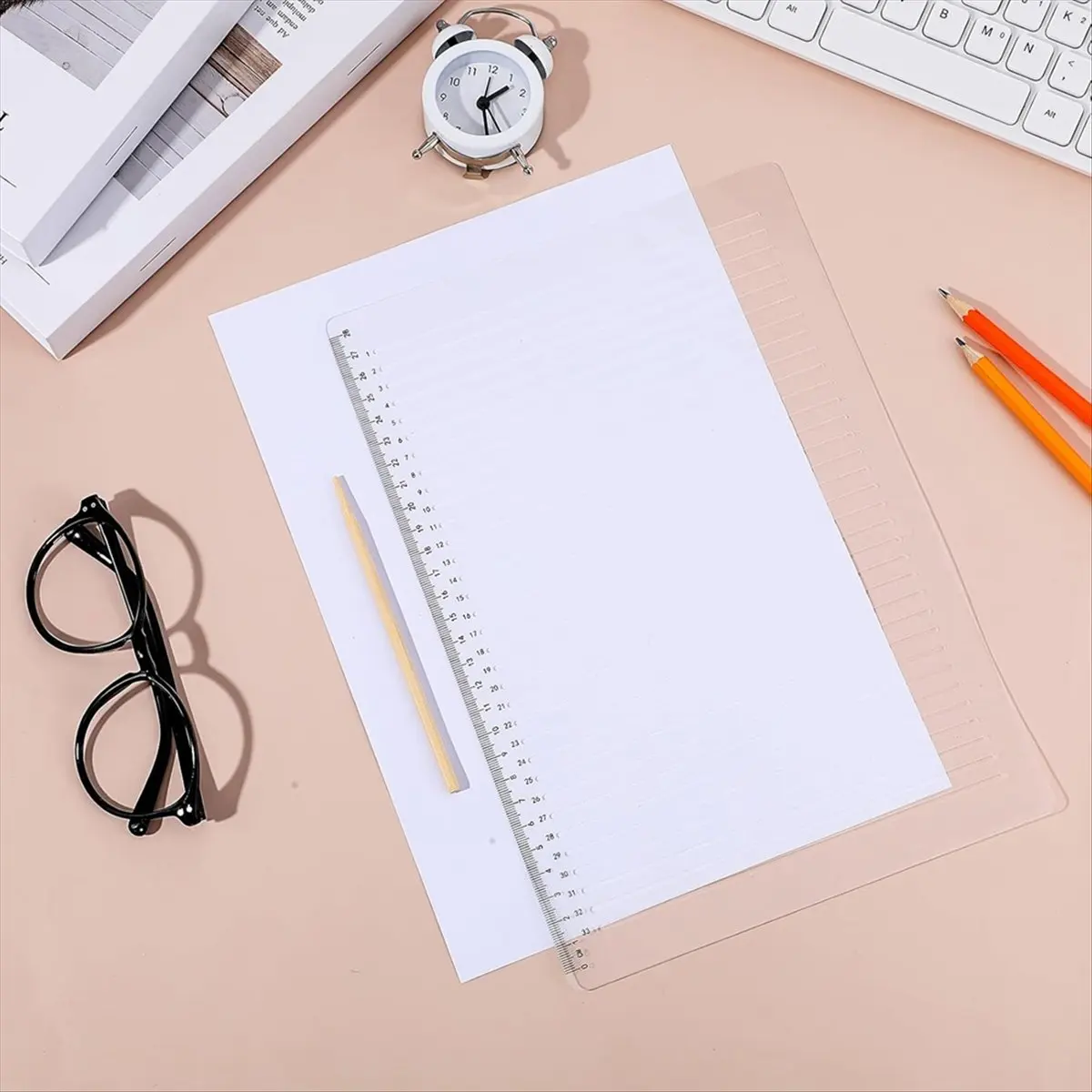 Top Sale Plastic Straight Line Stencil Template 11 Inch Scale 0.35 Spacing Straight Line Template for Writing Writing Ruler