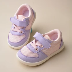 Girls Spring Fashion  Breathable Mesh Pink Purple Sneakers Cute Anti Slip Outdoor Light Weight Casual Sports Shoes EK9S48/EK9S60