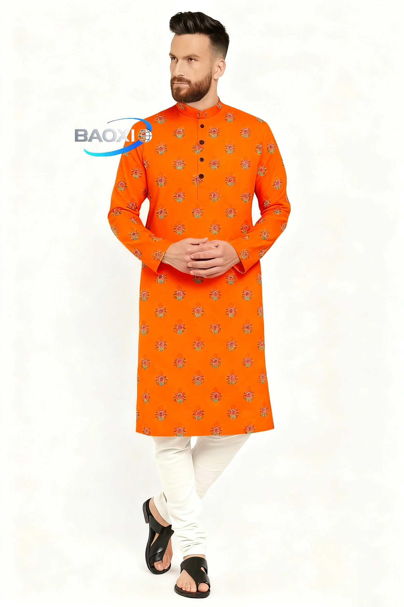 Kurt men's printed pattern kurta vardha fashionable and comfortable fit long robe suitable for all occasions2026