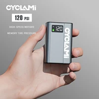Bomba eléctrica de aire ultraligera para bicicleta CYCLAMI E1, inflador de neumáticos de bolsillo portátil de 120psi para bicicleta de carretera MTB, motocicleta, aleación de aluminio