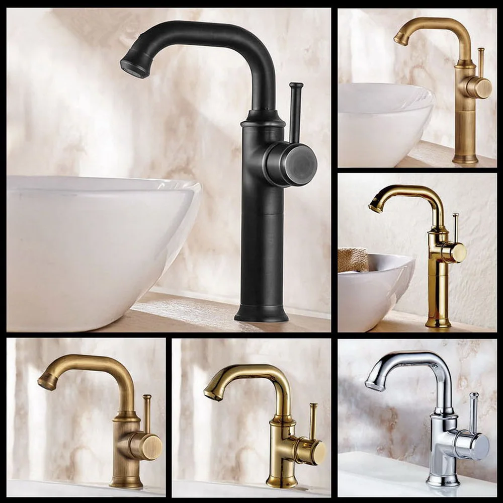 

Brass Bathroom Kitchen Sink Basin Swivel Spout Faucet Mixer Tap mzh002