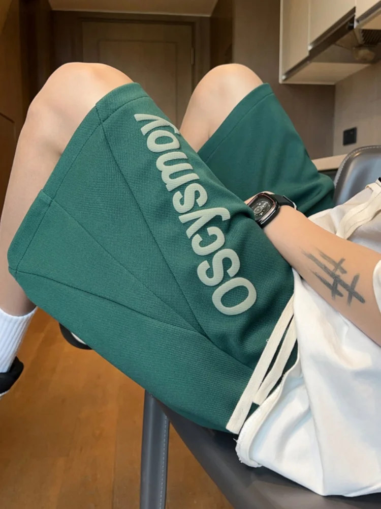 

Американские баскетбольные шорты для мужчин, летние тонкие брюки-капри, свободные прямые спортивные штаны для подростков, дышащие, легкие.