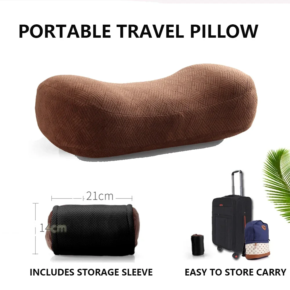 Portable Travel Pillow Memory Foam Bedding Slow Rebound Memory Shaped Pillow Car Camping Pillow Cojines Cojin Almohada Cervical