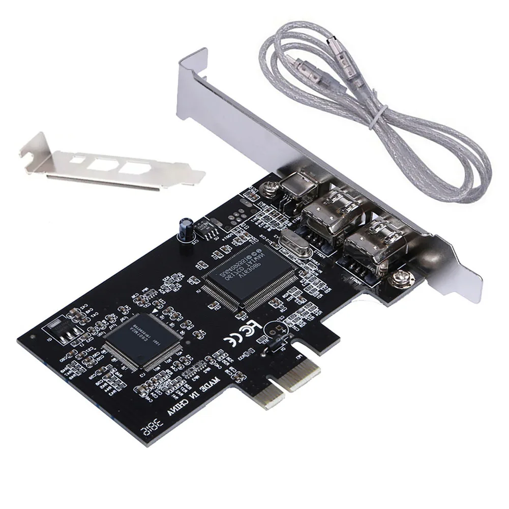 3 Port For PCI Express 1X To External For Ieee 1394 For Firewire Expansion Card With 6 Pin And 4 Pin Connectors For DV HDV For