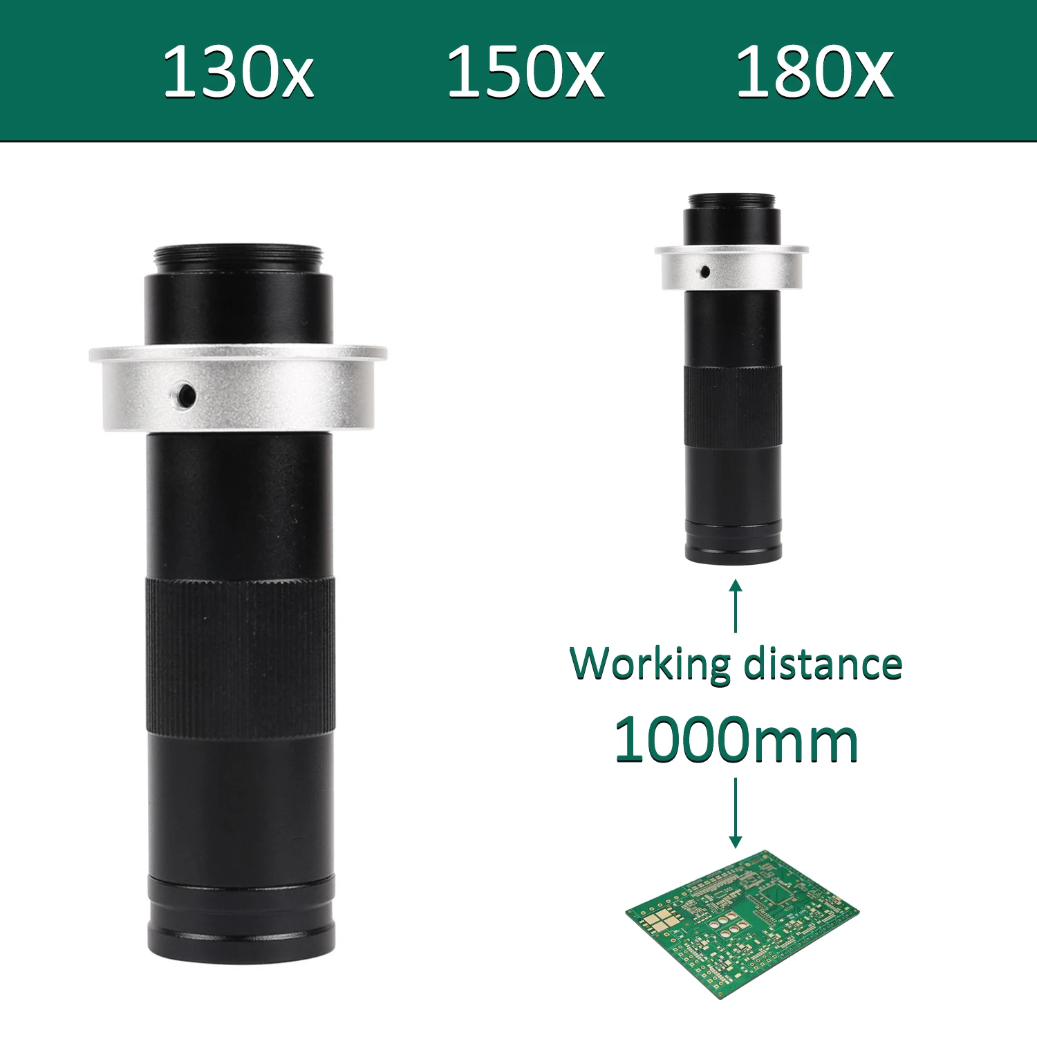 Câmera de Vídeo Microscópio Industrial Ampliação Ajustável 180x 150x 130x Zoom c Mount Lens Ampliação 0.7×4.5x para Hdmi Usb