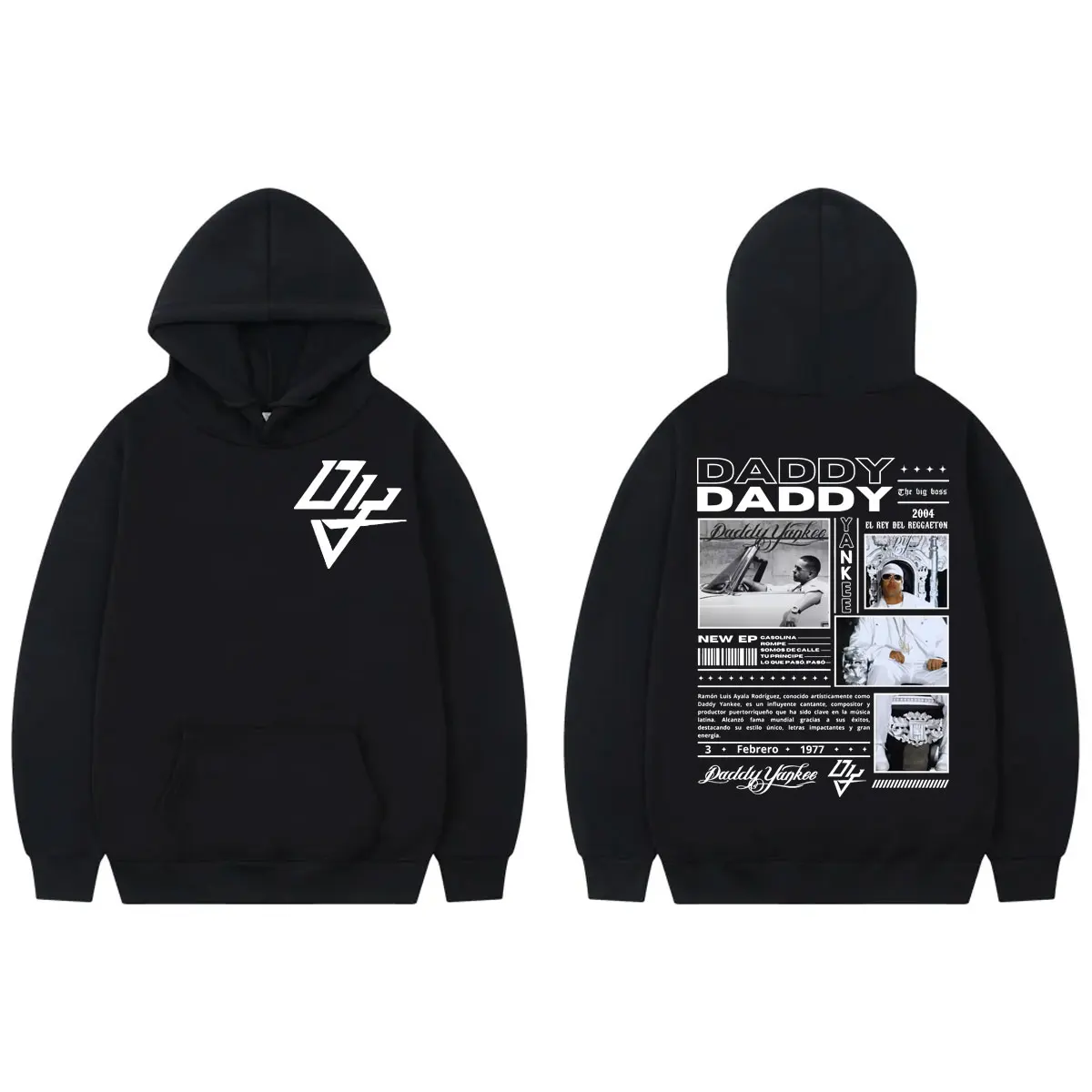 Rapper Daddy Yankee Graphic Hoodie Harajuku Hip Hop Rap Oversized Pullovers Men's Women's Fashion Casual Sweatshirts Streetwear