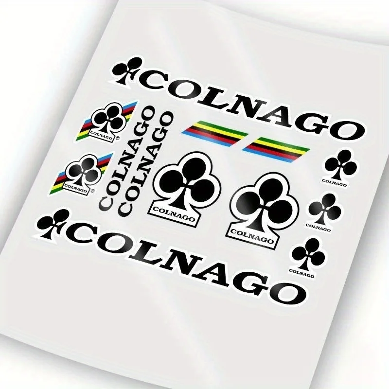 ملصقات ديكور مخصصة لركوب الدراجات - 13 قطعة/ورقة COLNAGO، تصميم قوس قزح البرقوق، خوذة/إطار/تكلم مناسب