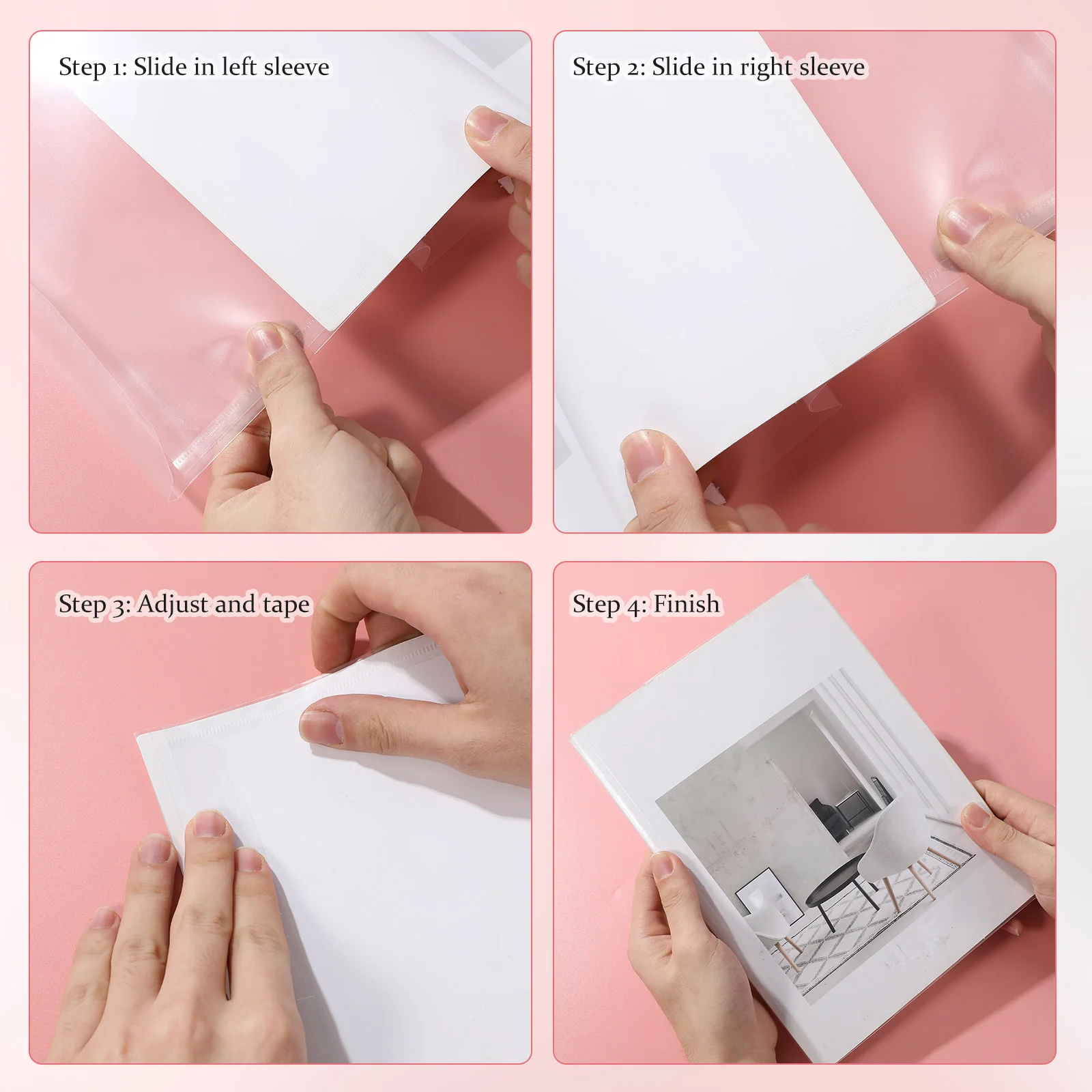 5Pcs Transparent Waterproof Plastic Book Covers Protective Film Clear School Notebook Exercise Book Cover Protective Cover