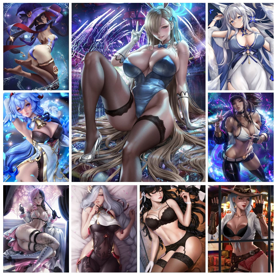 Diy Diamond Painting Sexy Girl Full Square/Round Diamond Embroidery Mosaic Japanese Game Anime Character Cross Stitch Kit PP5443