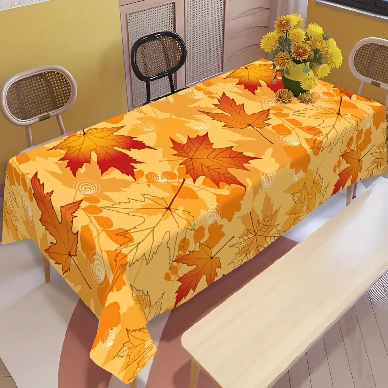 One autumn tablecloth, autumn Thanksgiving tablecloth, tablecloth with maple leaf pattern, vibrant table settingxzj