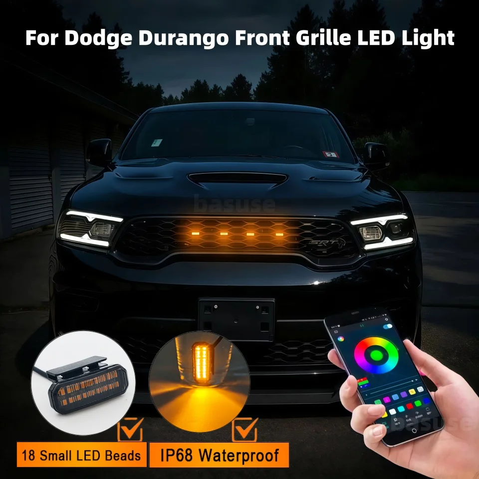 LED Front Grille Light For Dodge Durango 2008-2021 Car Daytime Running Light Wheel Eyebrow Lamp 12V