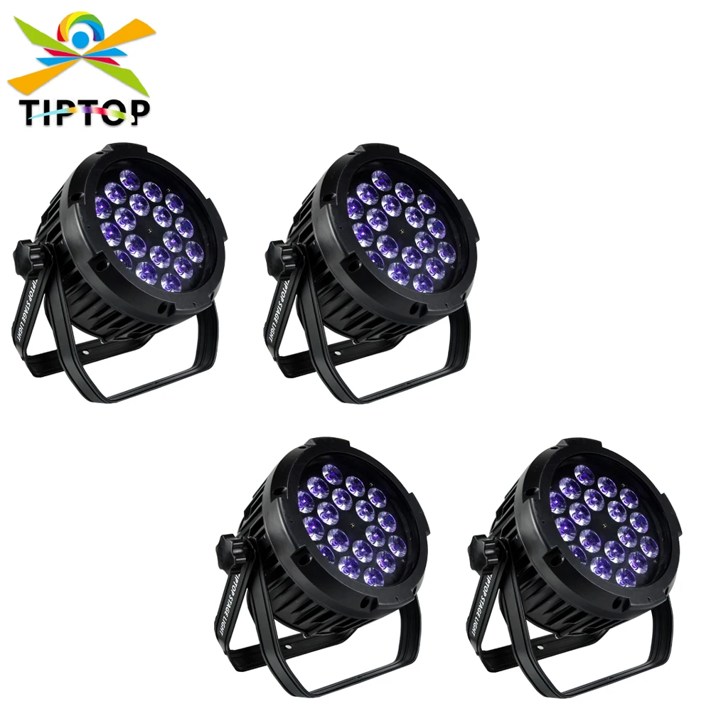 

Freeshipping 18x18W RGBWA UV 6 Color Waterproof Aluminum DMX Led Par Cans High Power No Noise 6CH 10CH Auto Manual Control