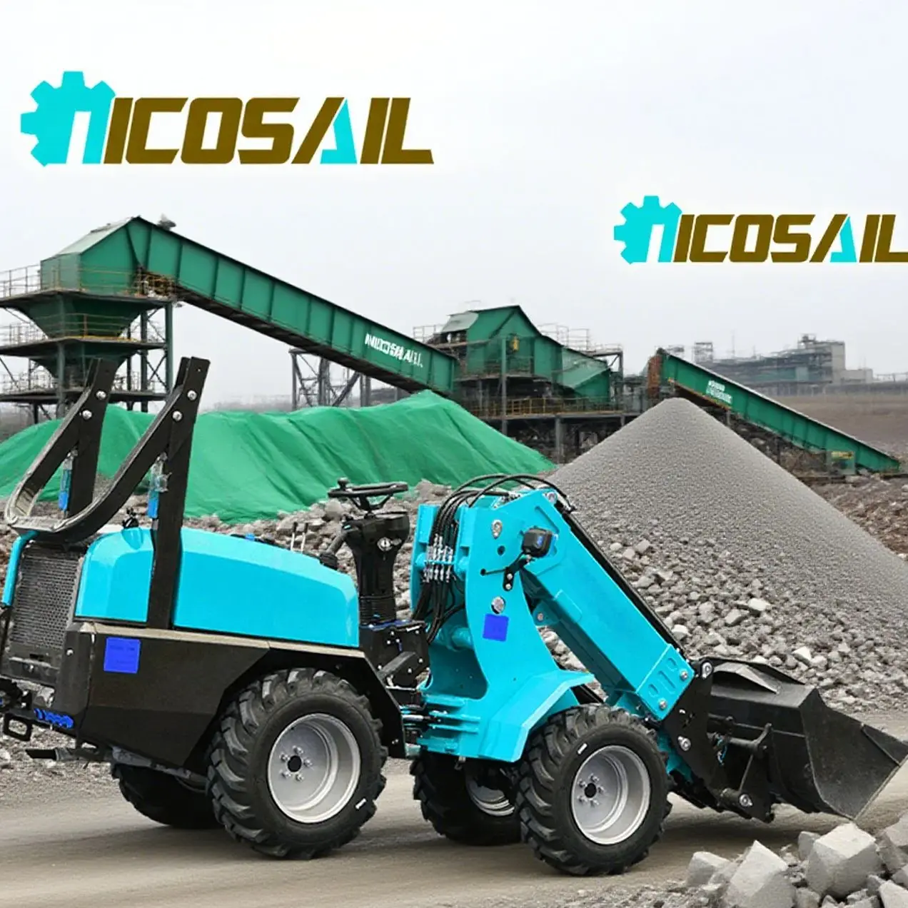 

4x4 Mini Loader New Conditions Telescopic Wheel Loader with Control Arm Compact Processor