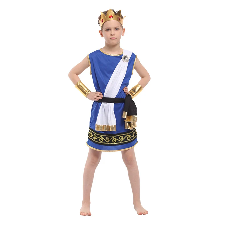 Costume de Dieu pour Enfant Garçon, Vêtement de Cosplay de Prairie, Greek Myenson, Z192., Fantrenfor, Halloween, Olympus, King Carnival, Masade, Tim