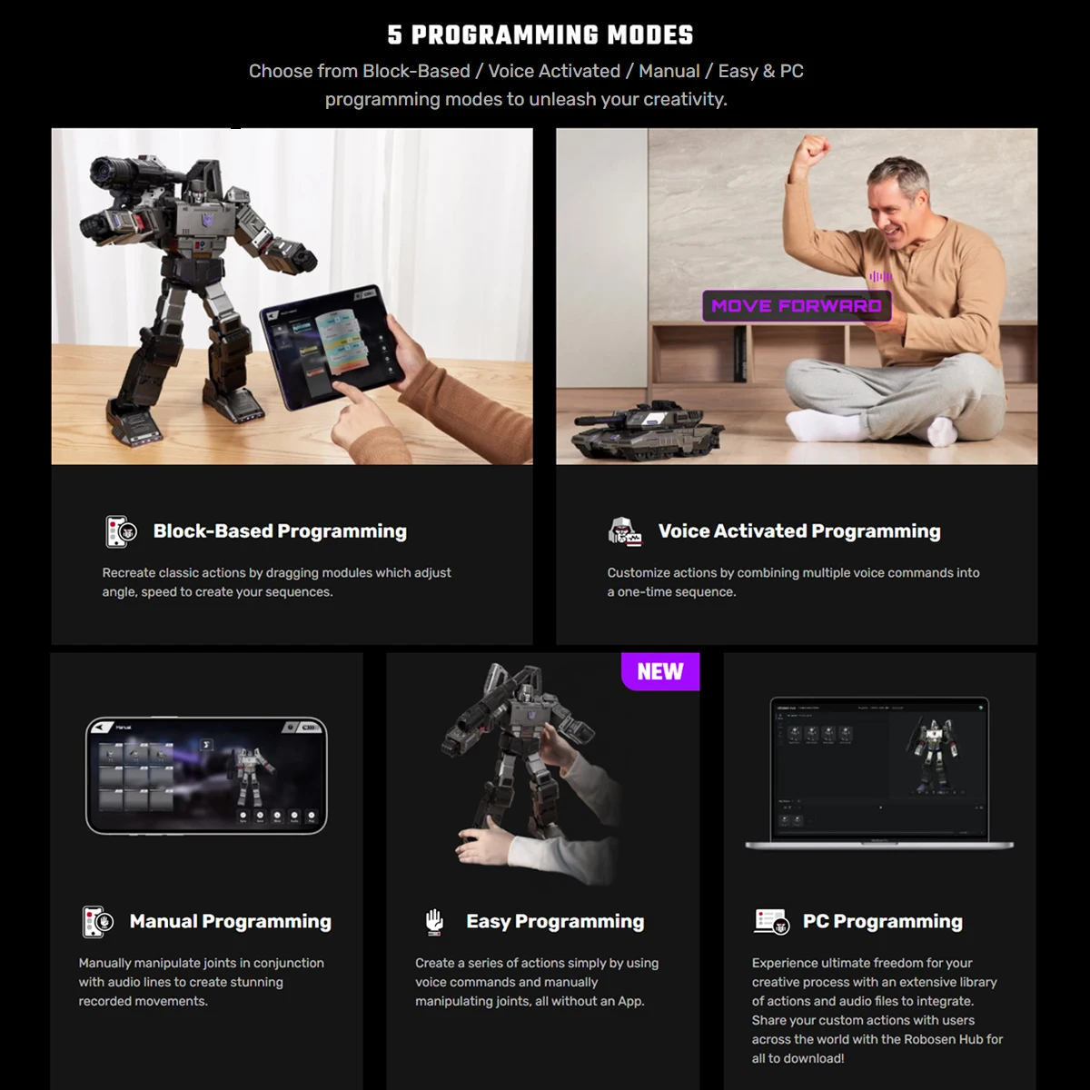 หุ่นยนต์ HiPlay Robosen Transformers รุ่นเรือธง เมกะทรอน G1 WZTG1-SA ของเล่นแอ็คชั่นฟิกเกอร์