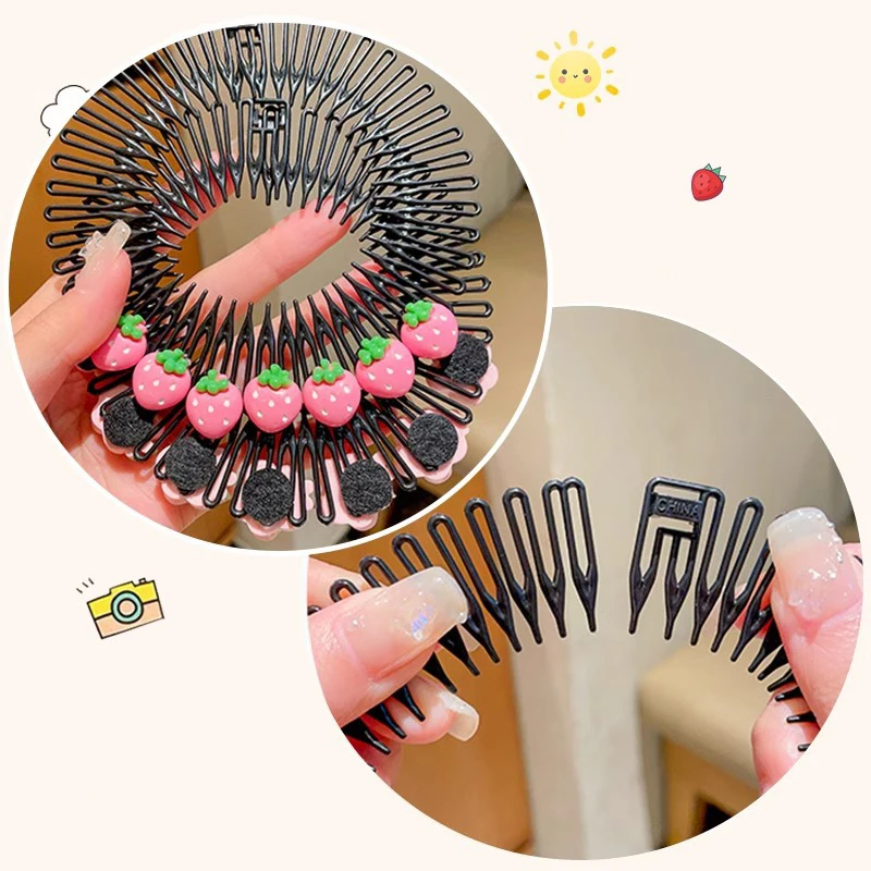 Broken Hair Artifact Girls Children Forehead Back Head Broken Hair Arrangement Hairpin Round Disc Hair Comb For Girls Babies