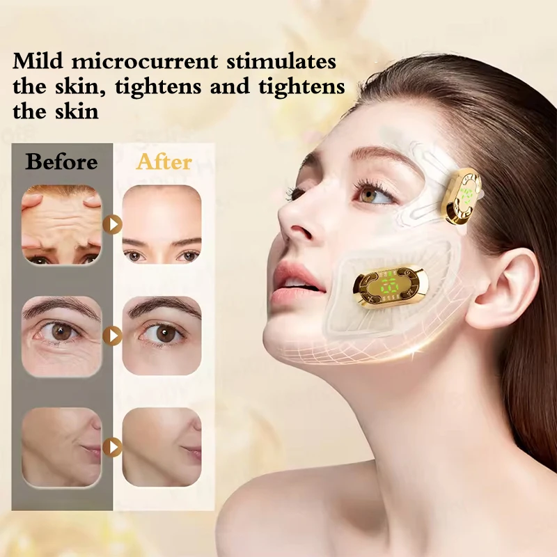 EMS Facial Massage Skin Tightening Microcurrent Muscle Stimulator Relieve Fatigue Facial Lifting Eye Face Beauty Care Tool