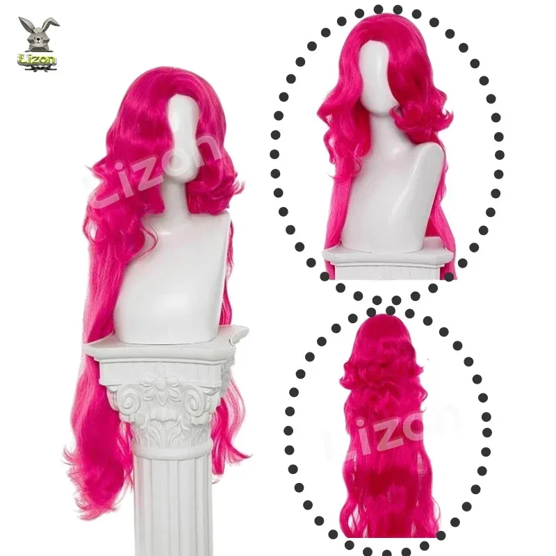 CyMyLittle Pony Pinkie Pie peluca de Cosplay doble cola de caballo peluca rizada larga sintética linda chica The Pony dibujos animados Anime Coser peluca diaria