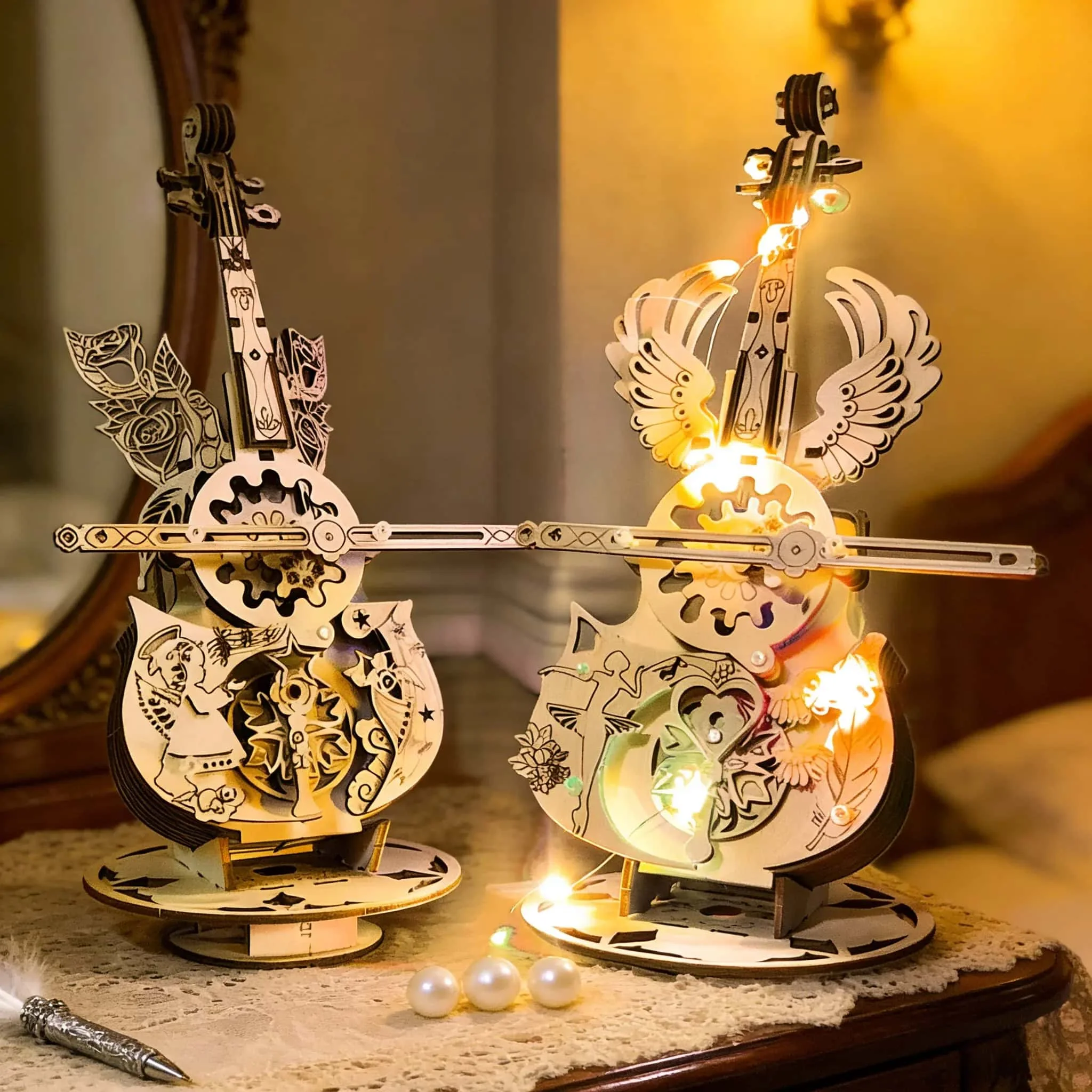 

Музыкальная шкатулка «сделай сам», деревянный 3D комплект-головоломка, подарок ручной работы на день рождения для женщин и девочек, романтический домашний декор