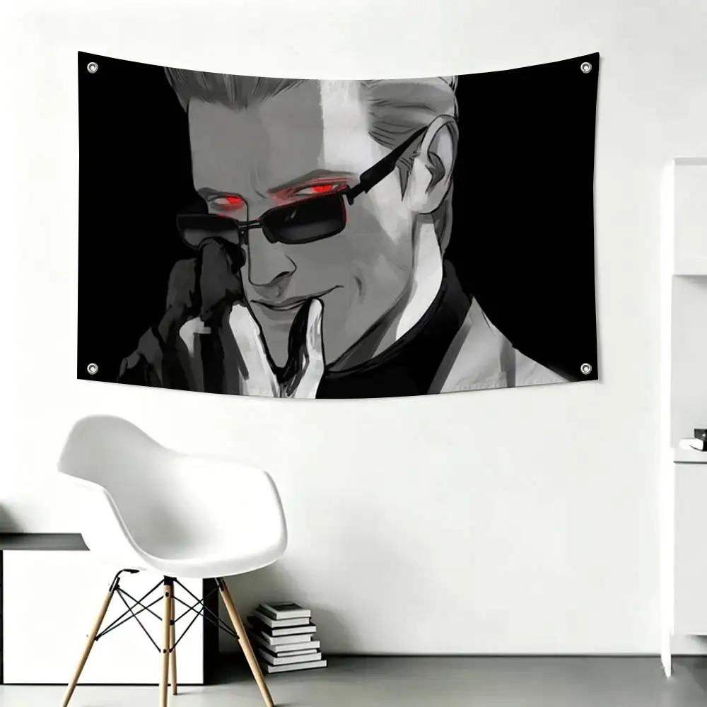 GAME A-Albert Wesker Flags for Bedrooms Home Decor Items Outdoor Decors Garage Decoration Flaga