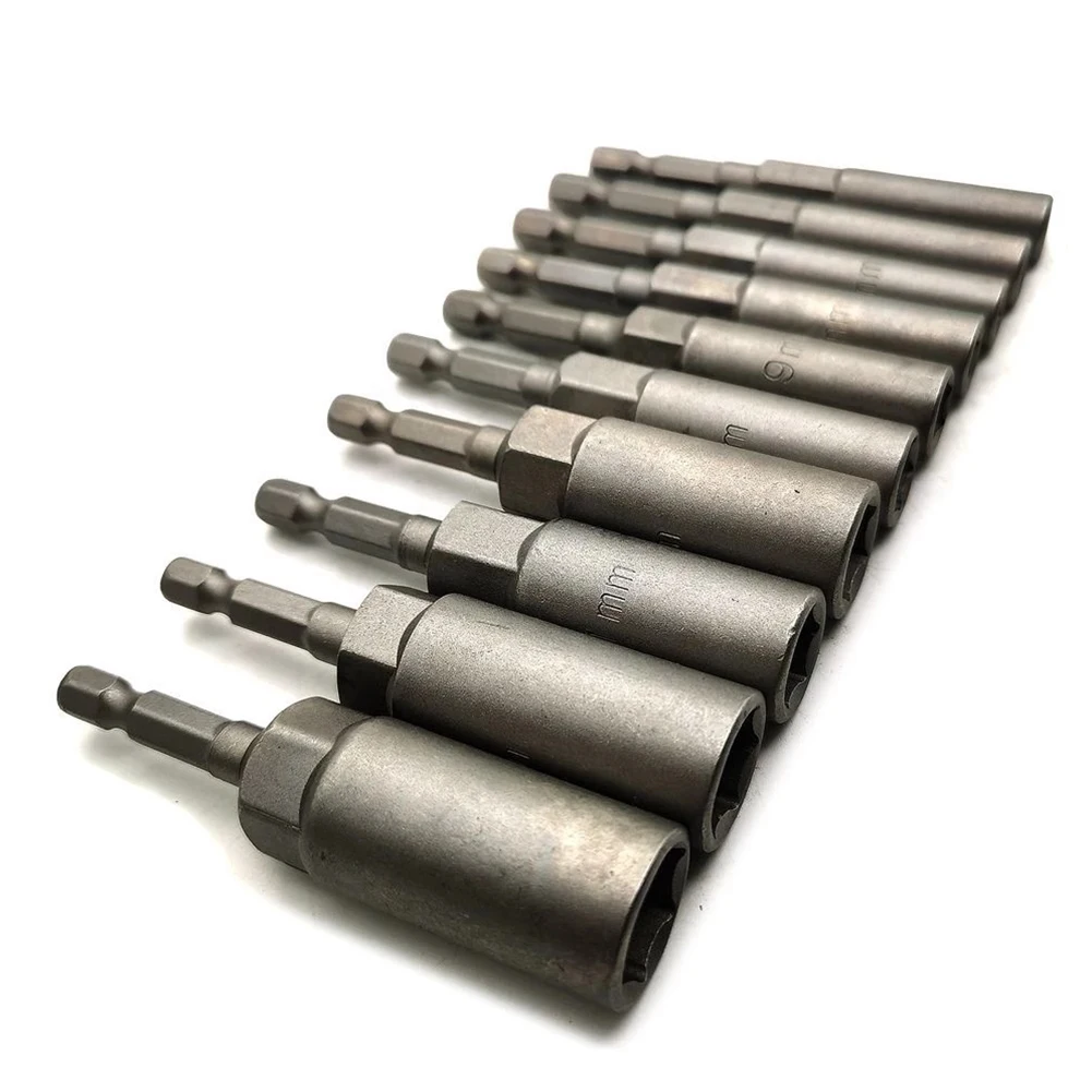Adaptador de soquete sextavado de alta qualidade para chave de fenda pneumática 5.5/6/7/8/9/10/11/12/13/14mm aço cromo vanádio