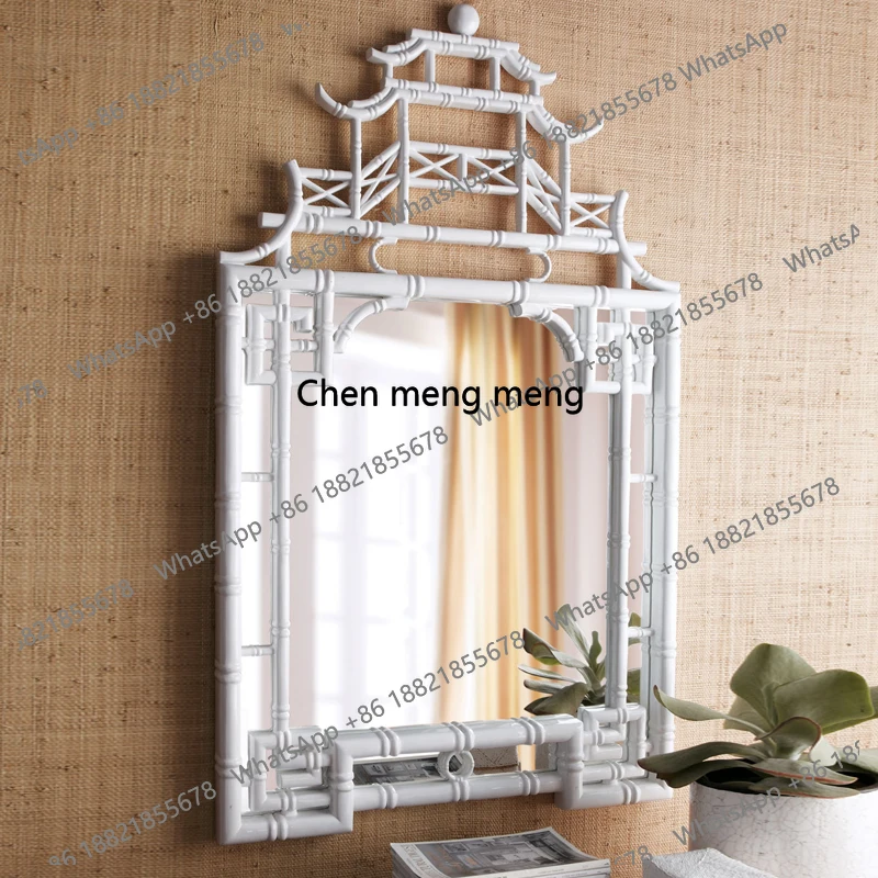 

Guanding Custom Irregular Pagoda Mirror New Chinese Style Architectural Element Decorative Mirror Wall-Mounted Entrance Wall