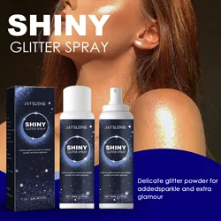 Jaysuing Shiny Glitter Spray Body Hair Clothes Highlighter Powder Waterproof Long Lasting Holographic Powder Makeup Product