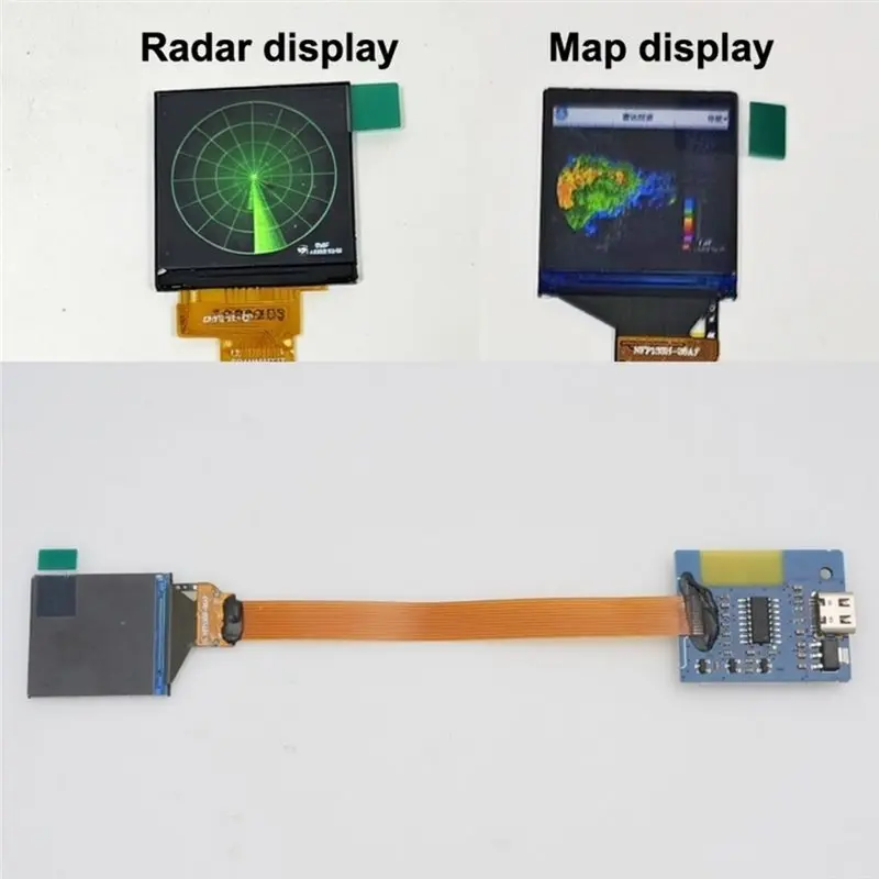 Model Aircraft Cockpit Dashboard 1.33-Inch Radar/Map Display Instrument Panel 3.7-5.2V Auto-Loop Animation Display