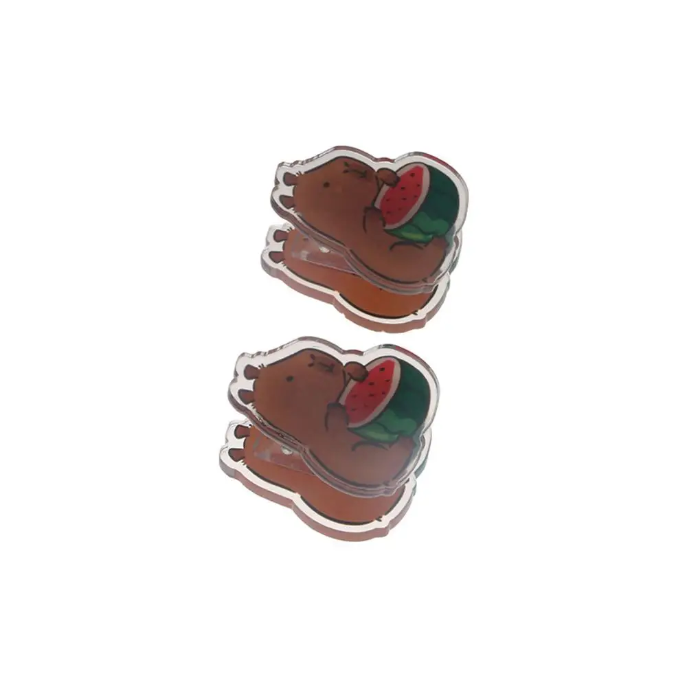 

Portable Capybara Cartoon Memo Clip Paperclip Transparent Acrylic Paper Clip Bookmark Decorative PP Clip Kawaii Photo Clamp