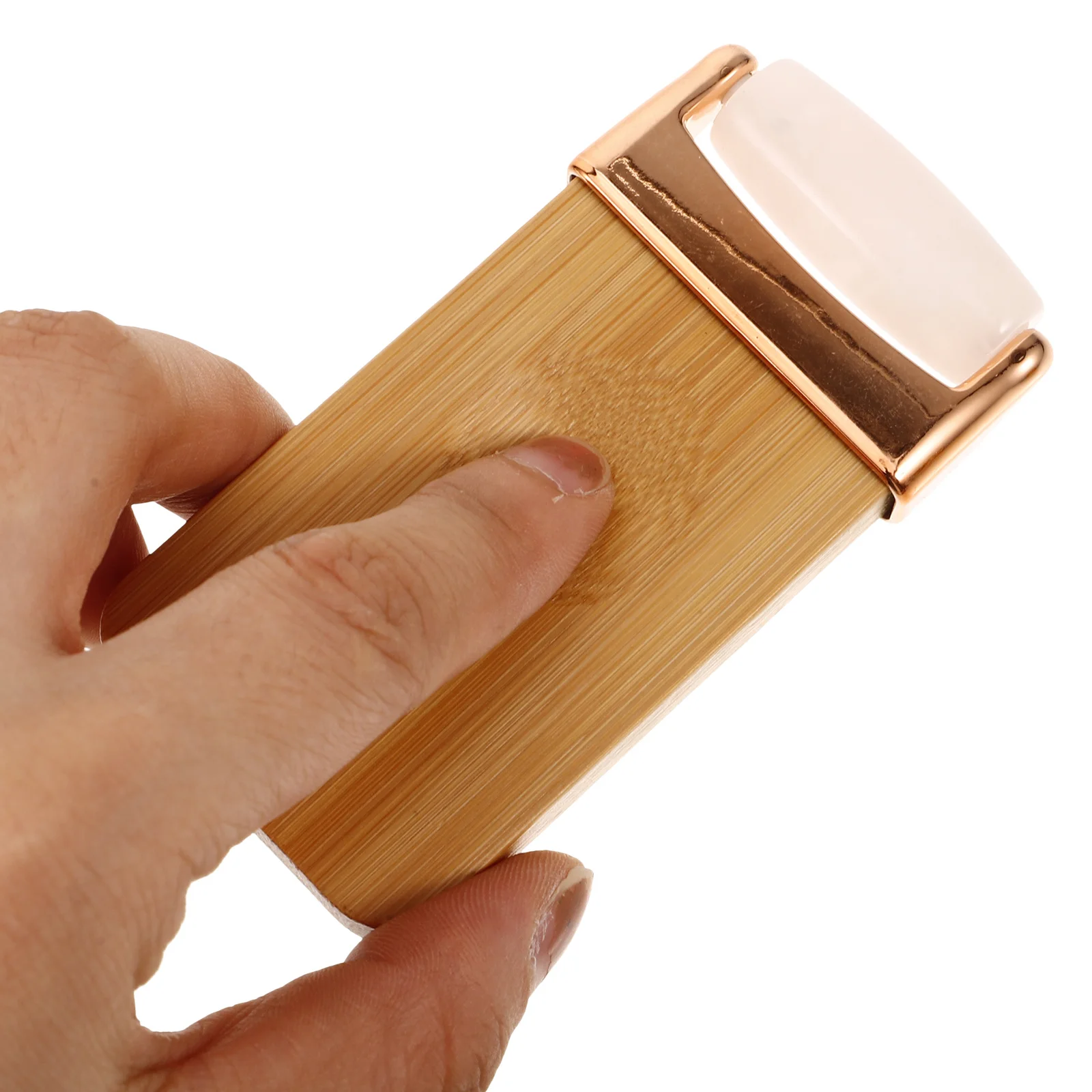 ลูกกลิ้งนวดหน้าหยก ด้ามไม้ หินกัวซา อุปกรณ์ดูแลผิวหน้า นวดหน้า บรรเทาอาการปวดตา ลูกกลิ้งนวดพกพาสำหรับผู้หญิง