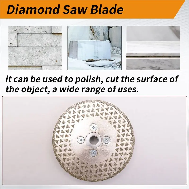Superior AA63 M14 Vacuum Brazed Diamond Cutting Wheel Saw Blade, Double Sides Disc, Marble, Concrete, Tile Cutting