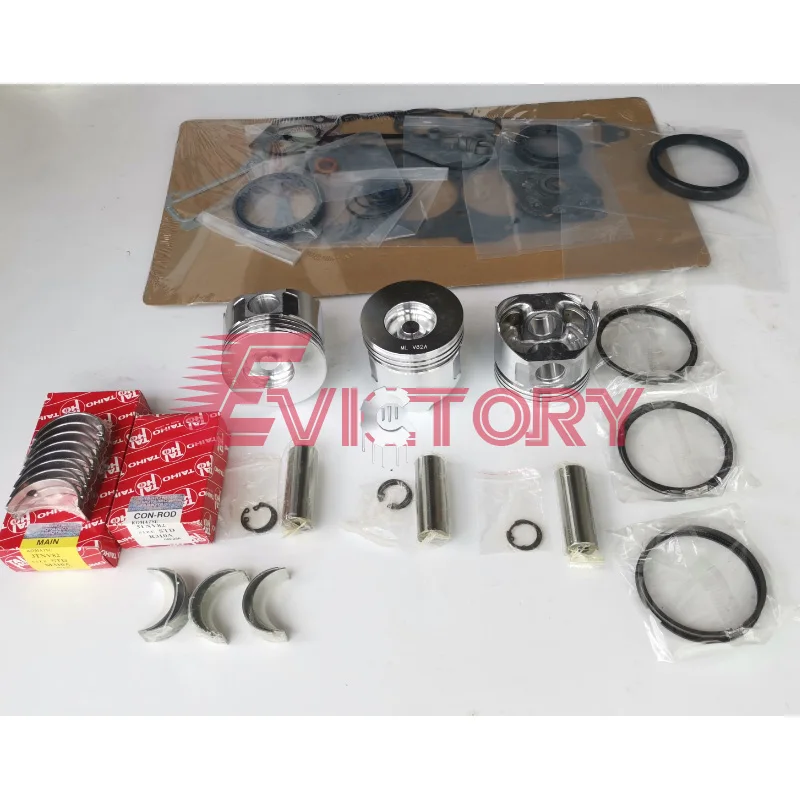 For YANMAR 3TNV82 3TNV82A rebuild overhaul kit piston ring bearing gasket + valve guide + water pump + oil pump