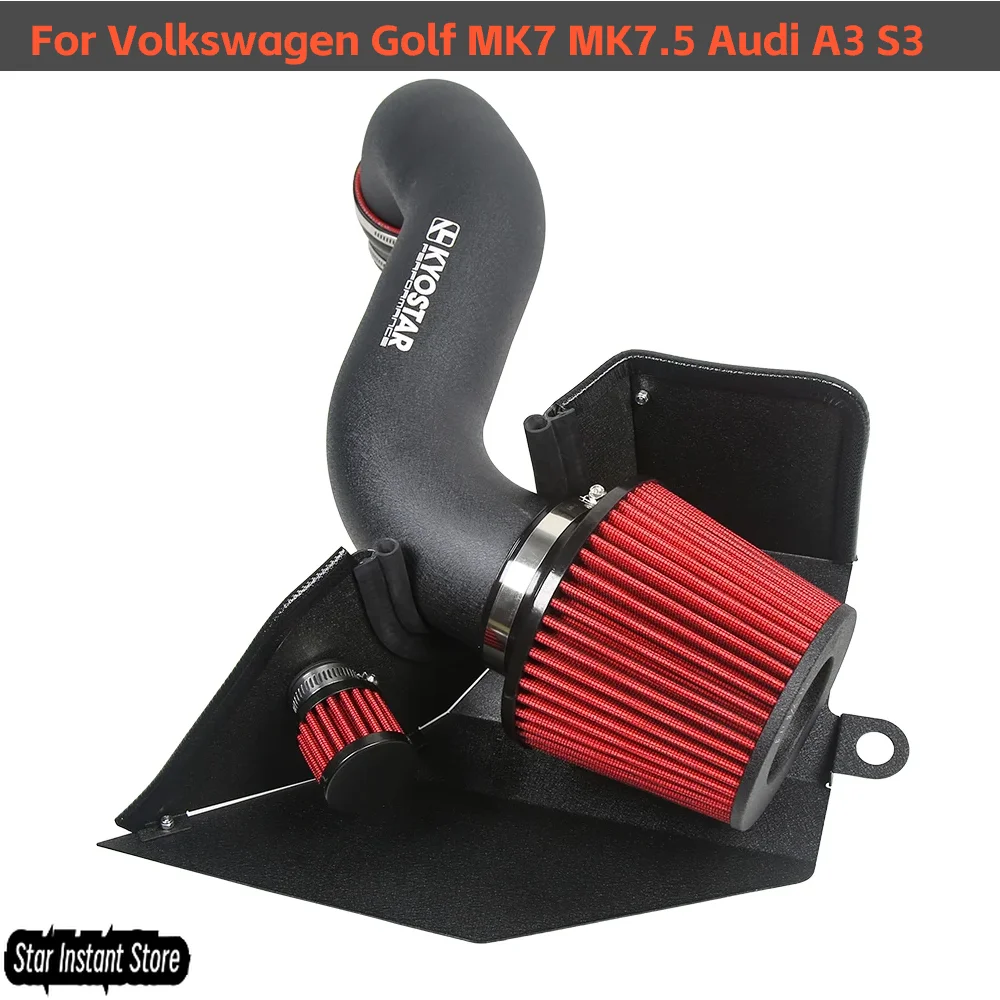

High Flow Cold Air Intake System with SAI for Volkswagen Golf MK7 MK7.5 Audi A3 S3, Performance Intake Upgrade