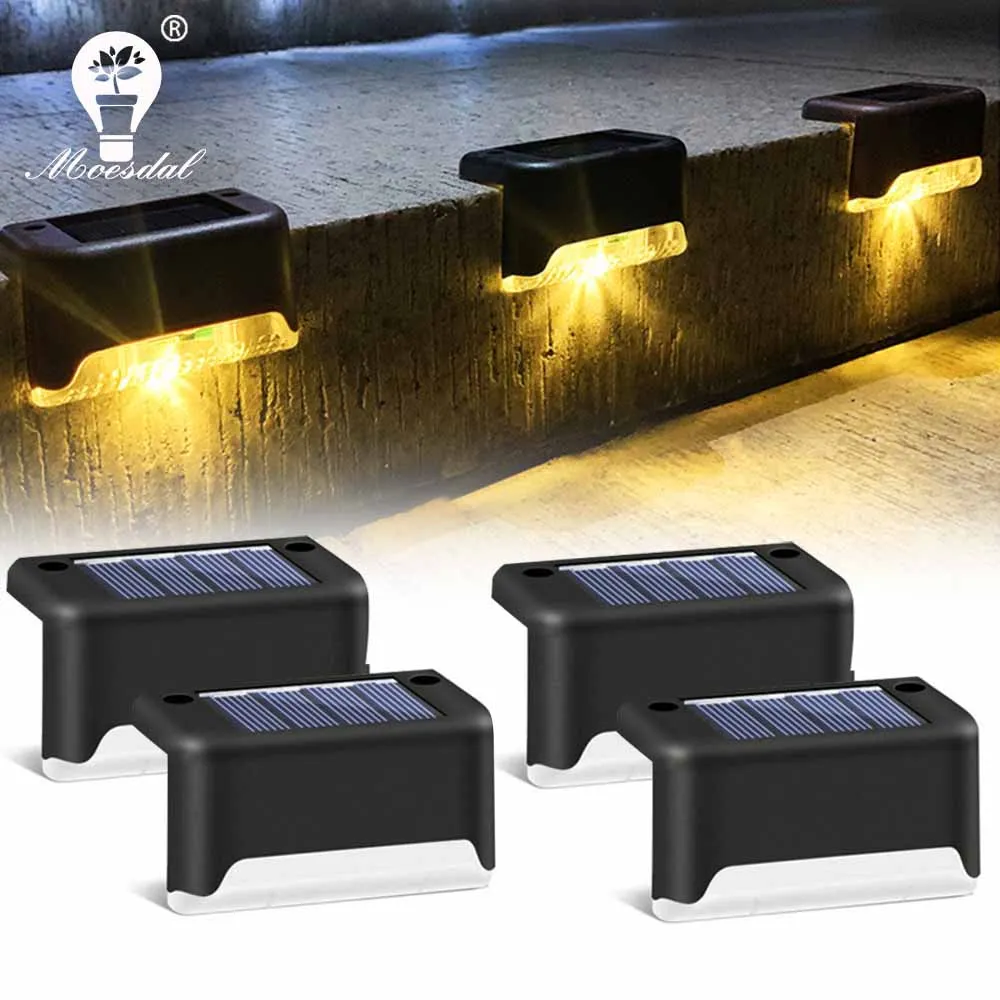 

4/8/12/16 LED Solar Stair Light Outdoor Waterproof Wall Light Suitable for Garden Landscape Step Deck Light Fence Solar Light