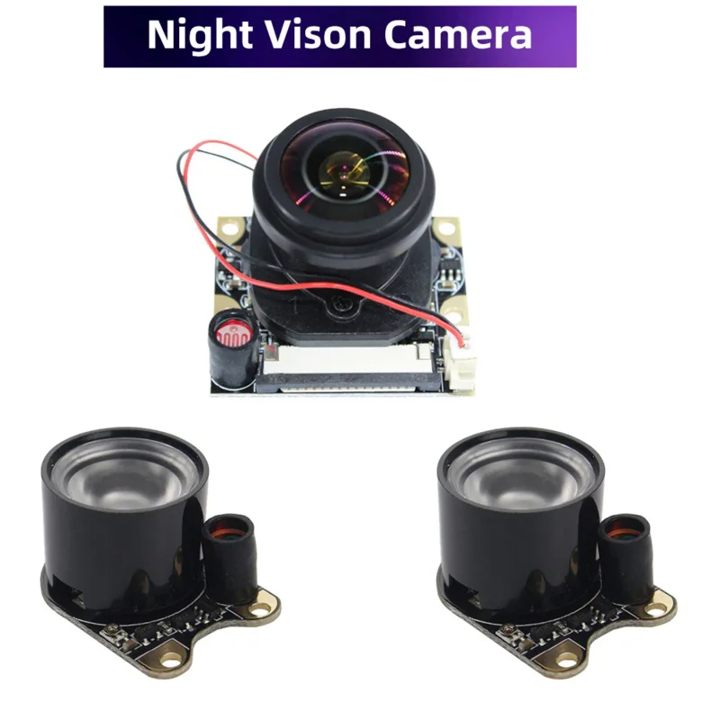 Cámara de visión nocturna para Raspberry Pi 4 IR-CUT, dispositivo Focal ajustable de 5MP, ojo de pez, interruptor automático día-noche, Modo B /4B